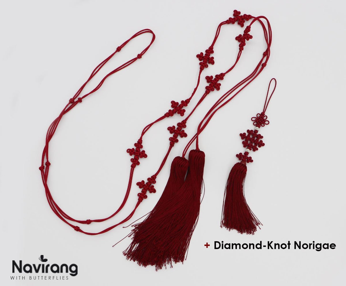 Handcrafted Korean knot tassel belt cord - 260cm / 100.8" Extra Long Waist Rope with Tassels