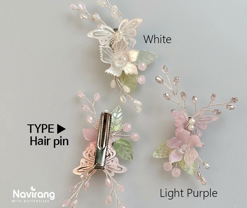 Butterfly Blossom Brooch & Hair Pin – Korean Traditional Hair Accessory, Norigae Ornament