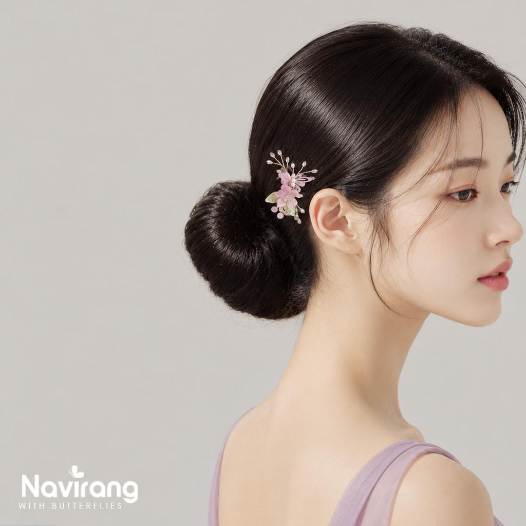 Butterfly Blossom Brooch & Hair Pin – Korean Traditional Hair Accessory, Norigae Ornament