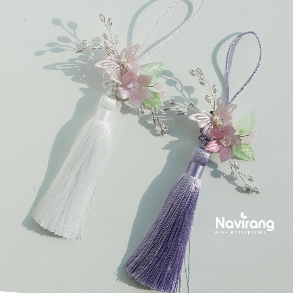 Butterfly Blossom Brooch & Hair Pin – Korean Traditional Hair Accessory, Norigae Ornament