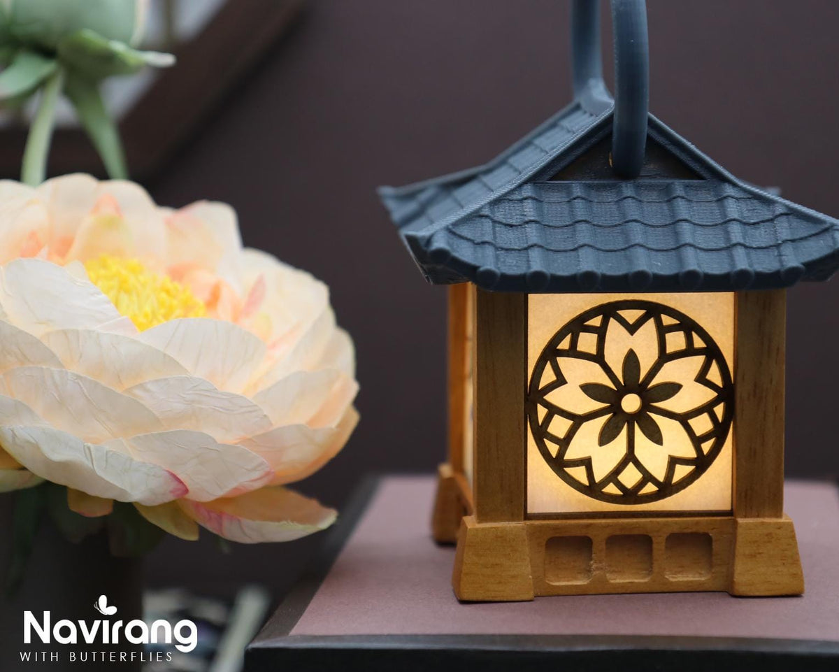 CUSTOM Mini Hanok Lamps- Miniature Korean House Environmentally friendly Mood Light, Personalized photo, Requires 3 AAA
