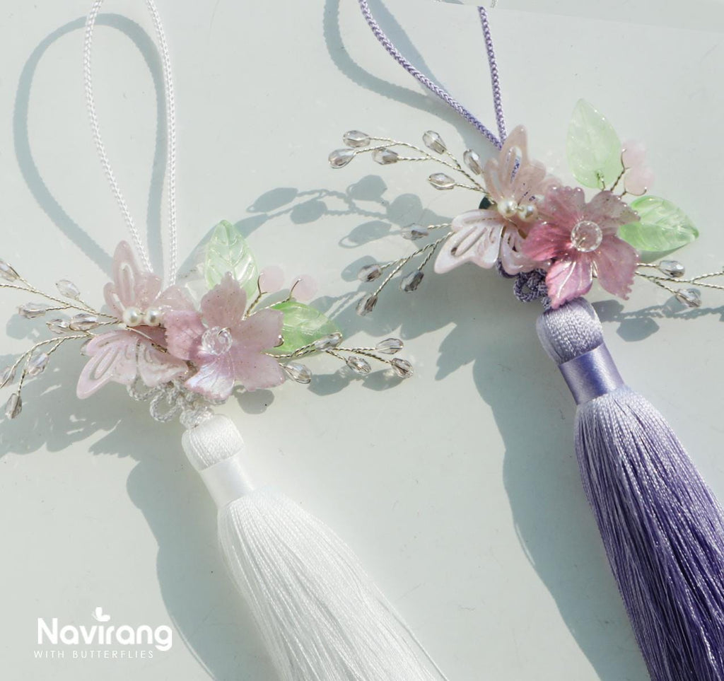 Butterfly Blossom Brooch & Hair Pin – Korean Traditional Hair Accessory, Norigae Ornament