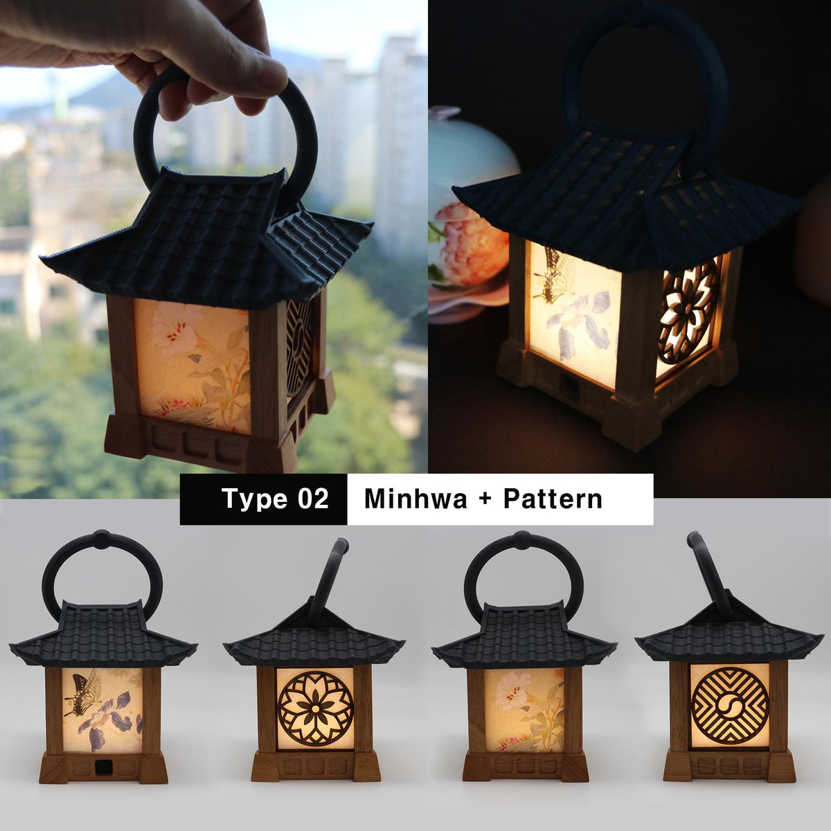CUSTOM Mini Hanok Lamps- Miniature Korean House Environmentally friendly Mood Light, Personalized photo, Requires 3 AAA