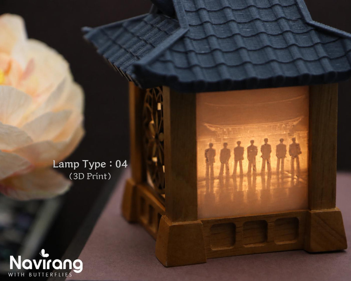 CUSTOM Mini Hanok Lamps- Miniature Korean House Environmentally friendly Mood Light, Personalized photo, Requires 3 AAA