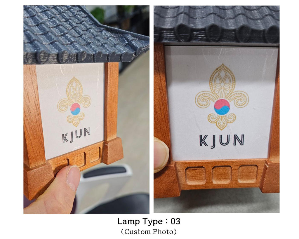 CUSTOM Mini Hanok Lamps- Miniature Korean House Environmentally friendly Mood Light, Personalized photo, Requires 3 AAA