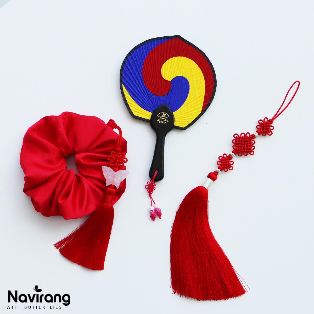 Traditional Korean Taegeuk Fan | Silk Hanbok Accessory, Art Fan