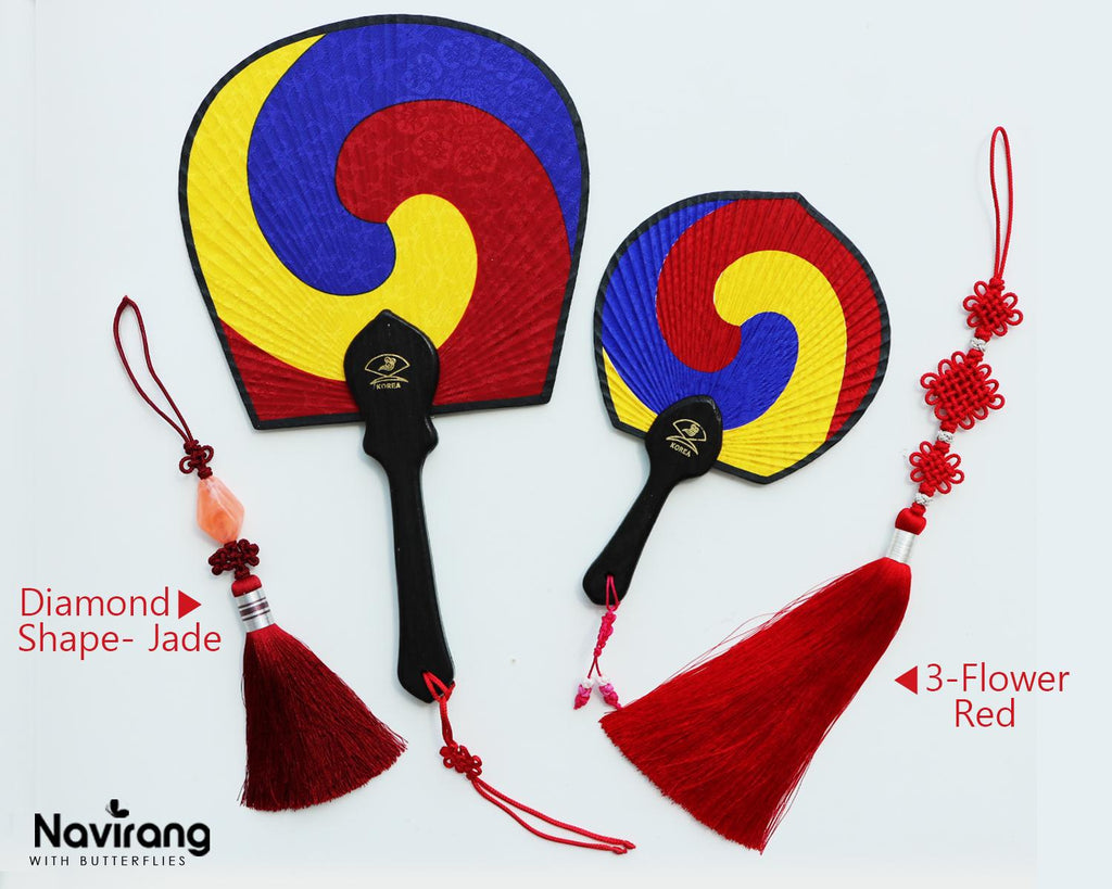 Traditional Korean Taegeuk Fan | Silk Hanbok Accessory, Art Fan