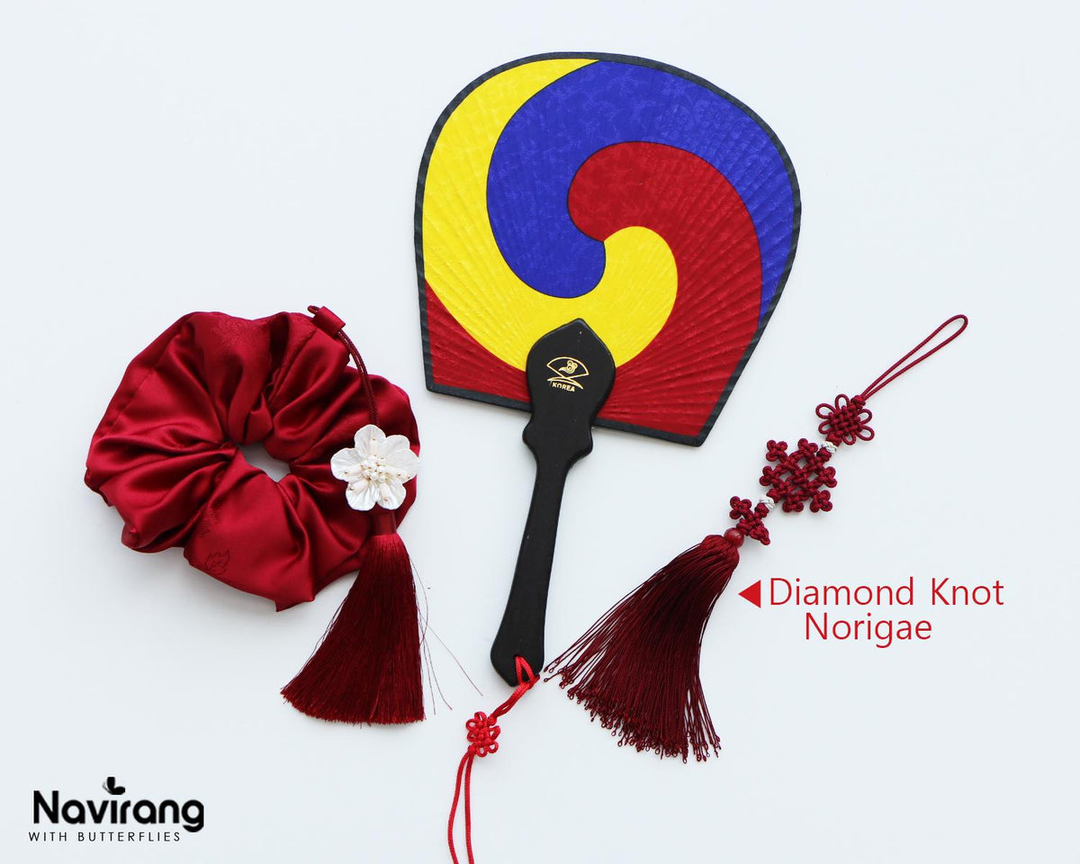 Traditional Korean Taegeuk Fan | Silk Hanbok Accessory, Art Fan