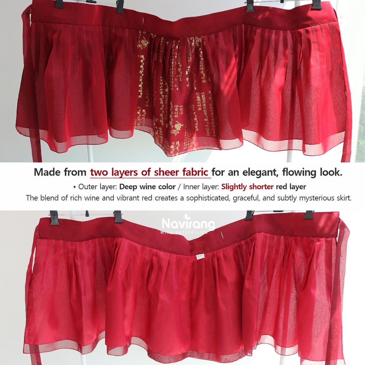 Hanbok Mini Wrap Skirt with Hangeul Lettering – Kids & Adults Concert Outfit, Halloween Costume