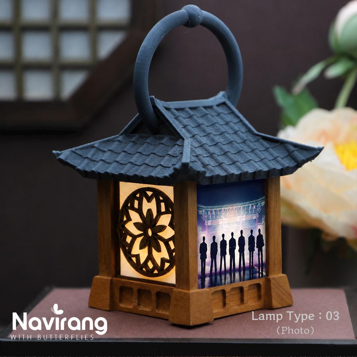 CUSTOM Mini Hanok Lamps- Miniature Korean House Environmentally friendly Mood Light, Personalized photo, Requires 3 AAA