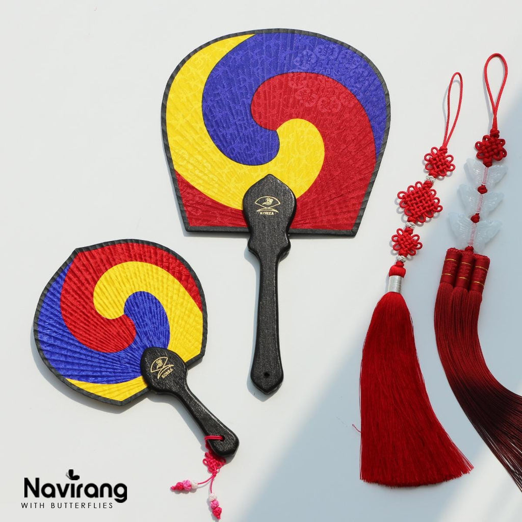 Traditional Korean Taegeuk Fan | Silk Hanbok Accessory, Art Fan