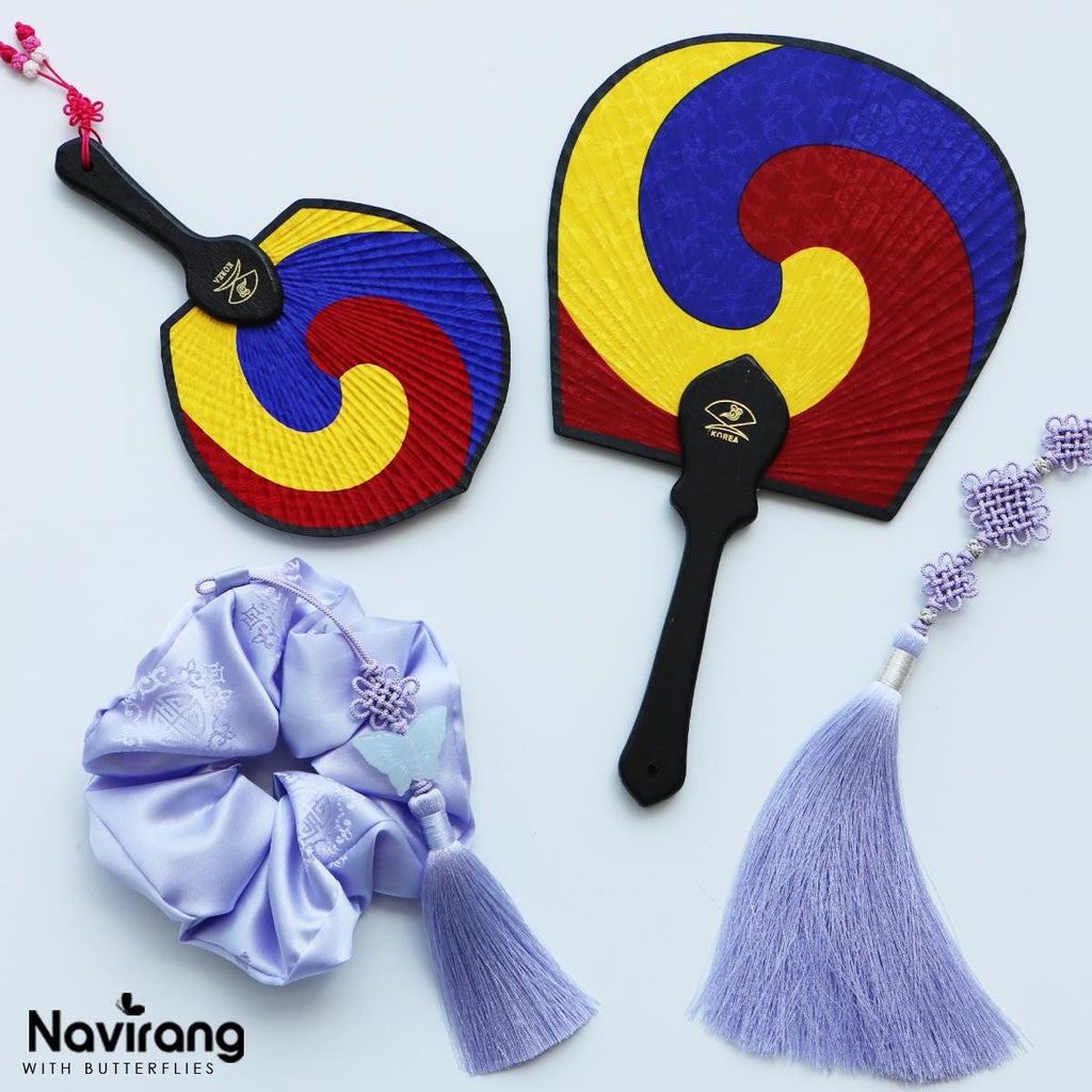 Traditional Korean Taegeuk Fan | Silk Hanbok Accessory, Art Fan