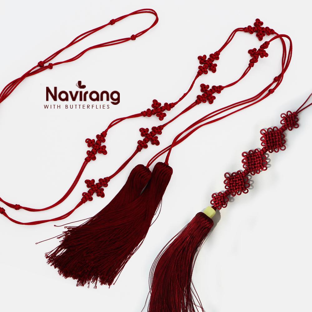 Handcrafted Korean knot tassel belt cord - 260cm / 100.8" Extra Long Waist Rope with Tassels