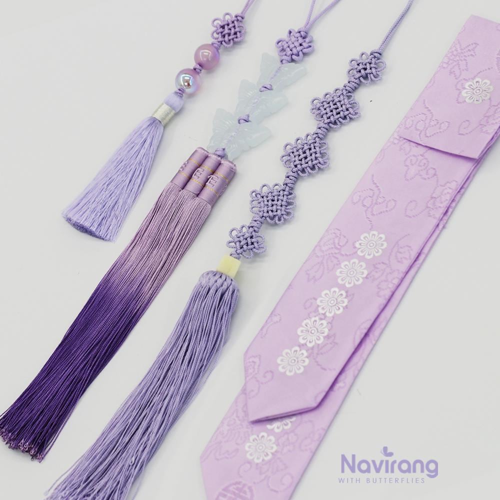 Kpop Norigae - Korean Handmade Tassel Charm | Hanbok Accessory, Red, Purple, Silver
