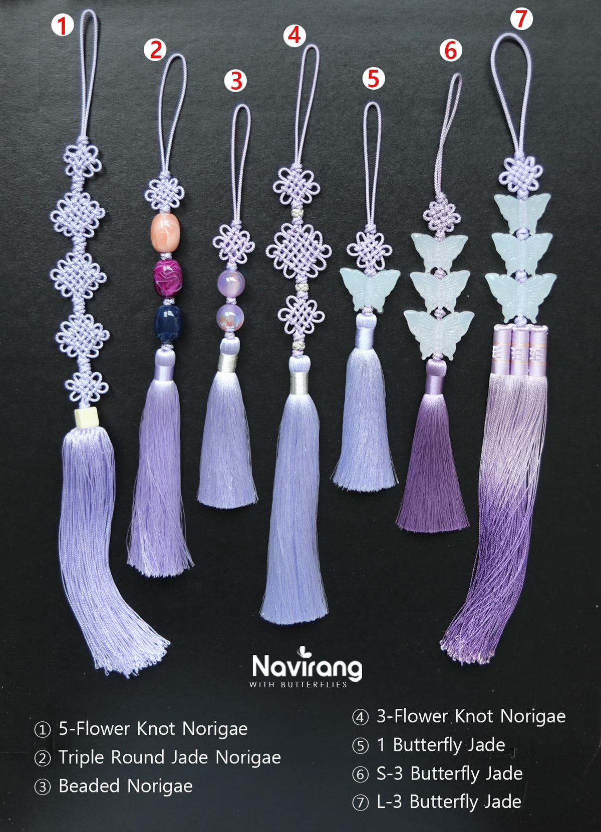 Kpop Norigae - Korean Handmade Tassel Charm | Hanbok Accessory, Red, Purple, Silver