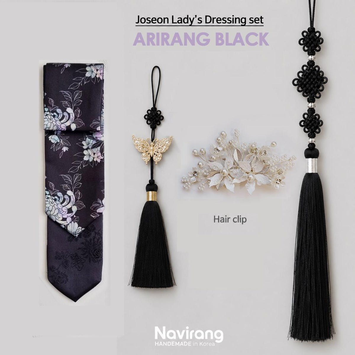 Joseon Lady’s Dressing Set – Korean Traditional Hanbok Scrunchies & Norigae Gift Box, Mother's Day