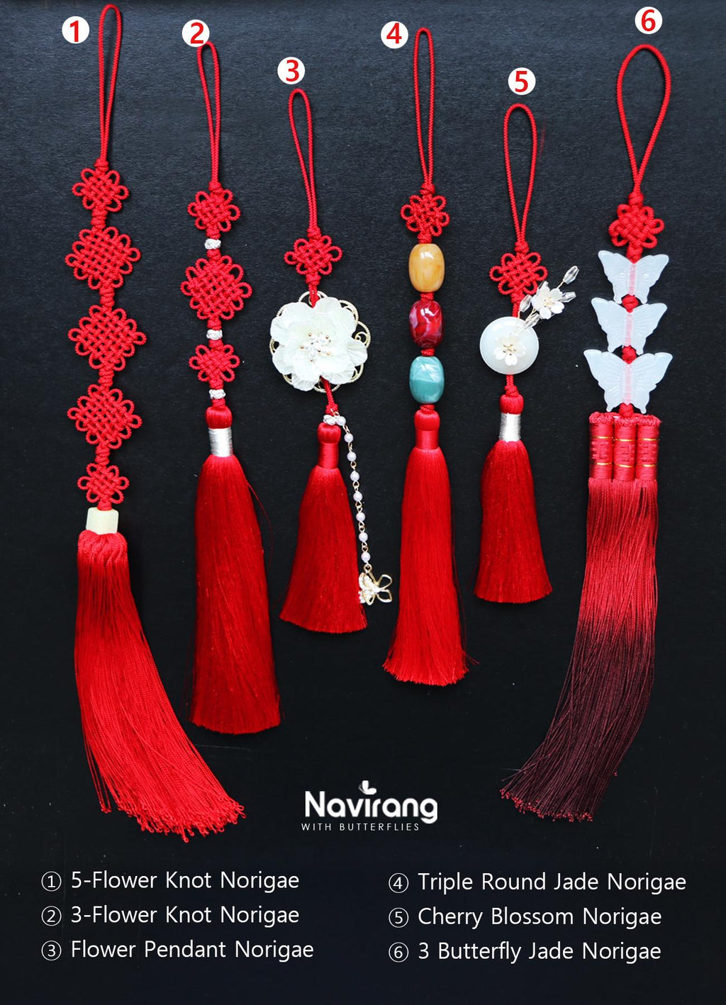Kpop Norigae - Korean Handmade Tassel Charm | Hanbok Accessory, Red, Purple, Silver