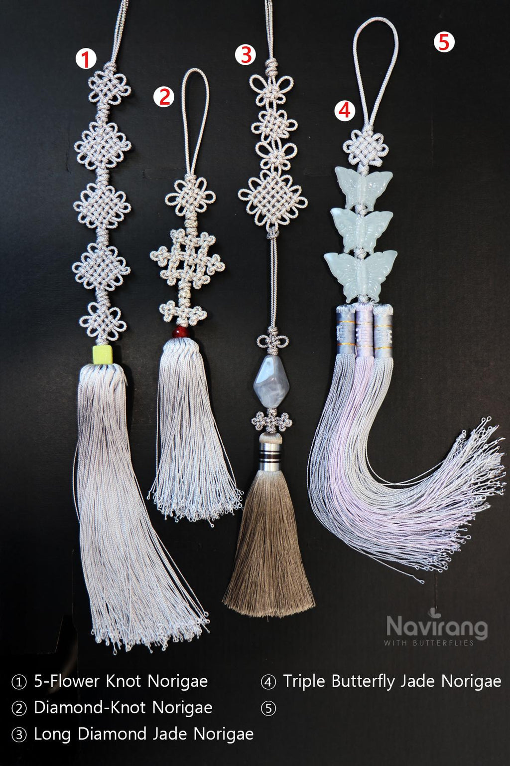 Kpop Norigae - Korean Handmade Tassel Charm | Hanbok Accessory, Red, Purple, Silver