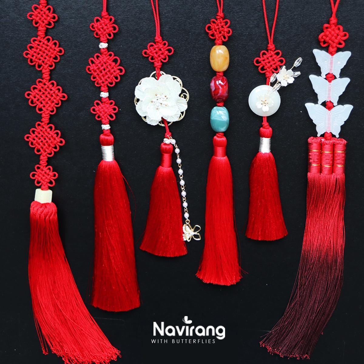 Kpop Norigae - Korean Handmade Tassel Charm | Hanbok Accessory, Red, Purple, Silver