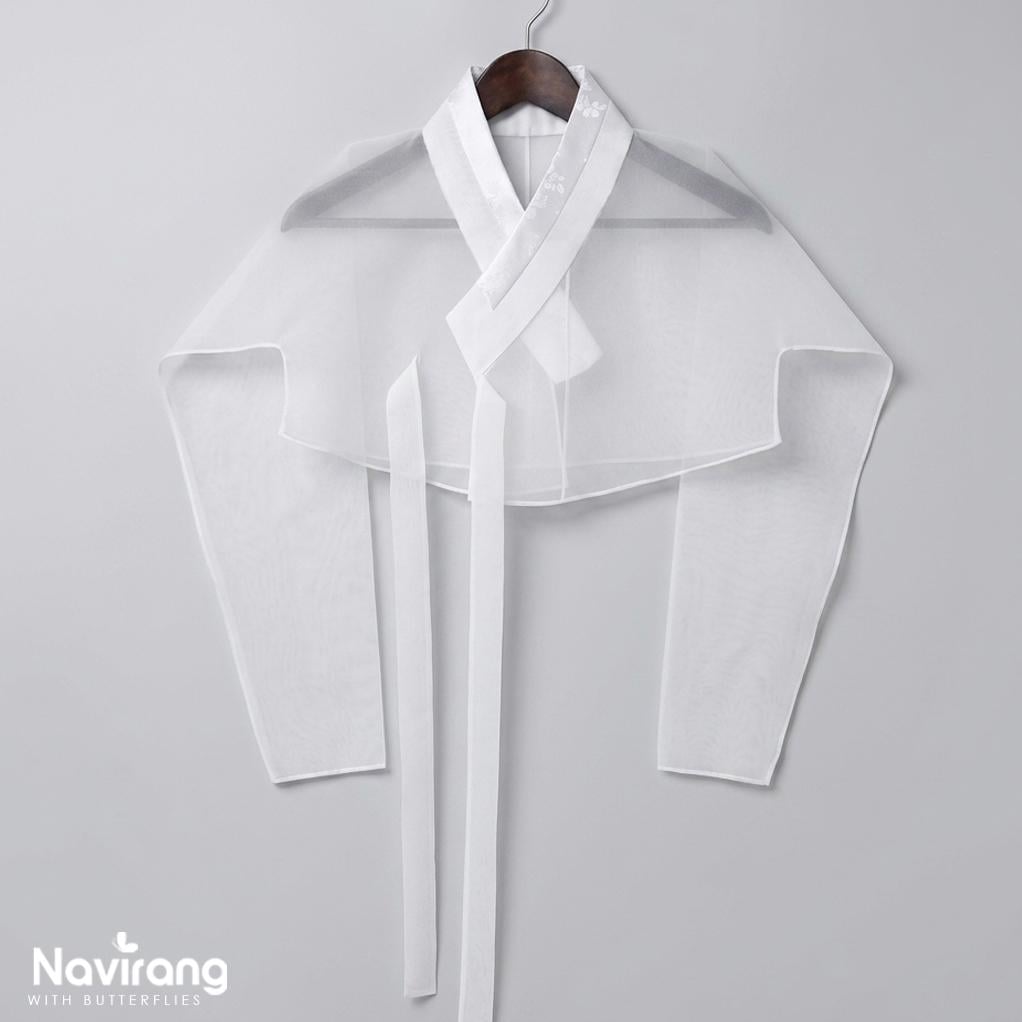 Hanbok Jeogori, Short Length Sheer Wrap Jacket, See Through Korean Crop Blouse, Organza Top for Women