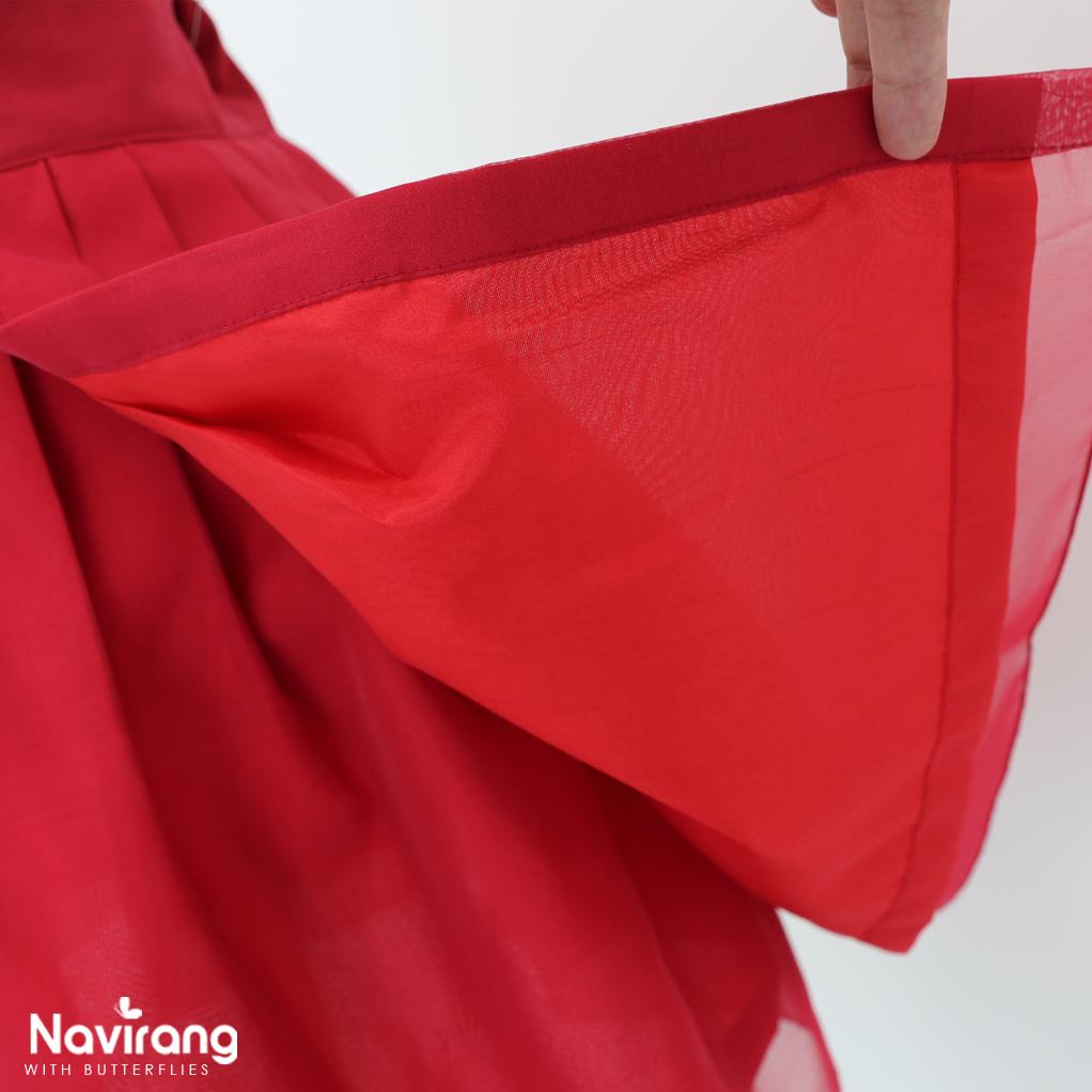 Hanbok Mini Skirt (50cm/20") Red & Light Purple, Wine – Concert Outfit, Costume