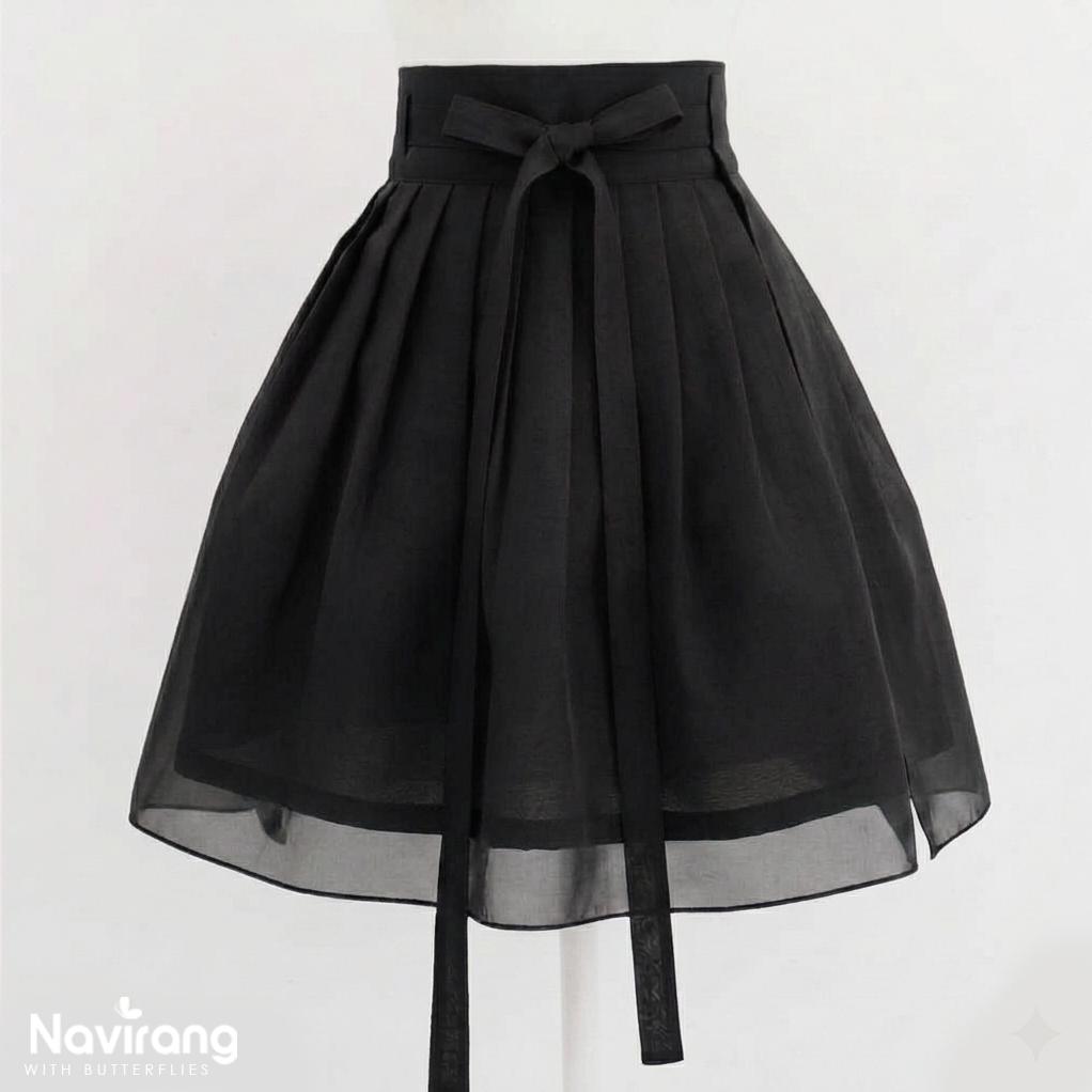 Hanbok Mini Skirt (50cm/20") Red & Light Purple, Wine – Concert Outfit, Costume