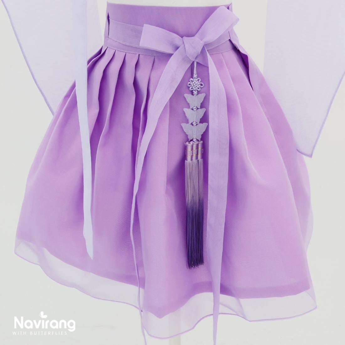 Hanbok Mini Skirt (50cm/20") Red & Light Purple, Wine – Concert Outfit, Costume