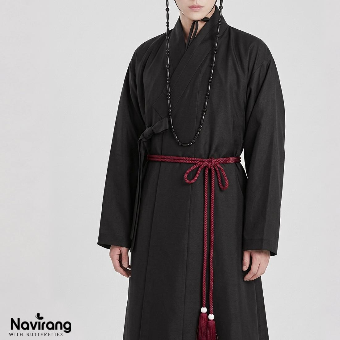 Korean Norigae Tassel Belt (Dark Red) - 380cm / 150" Extra Long Waist Rope with Tassels