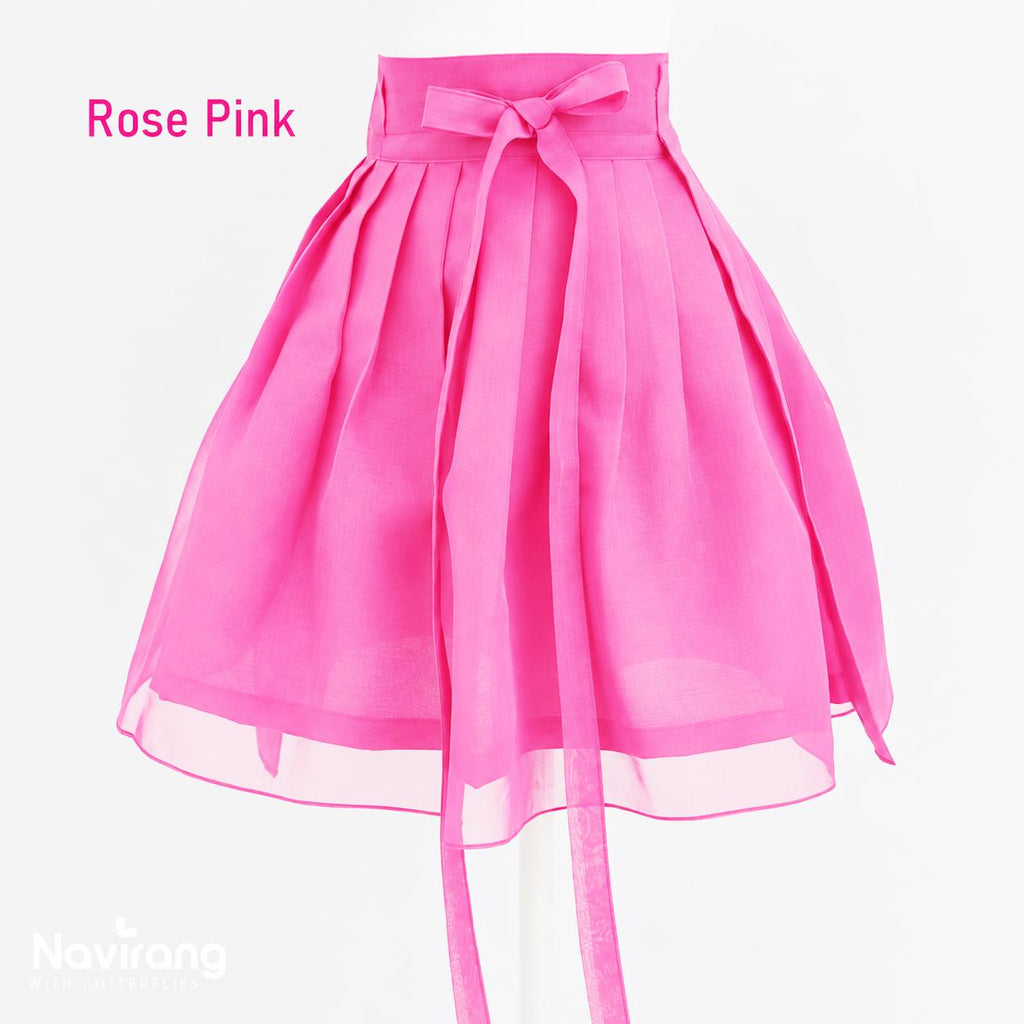 Hanbok Mini Skirt (50cm/20") Red & Light Purple, Wine – Concert Outfit, Costume