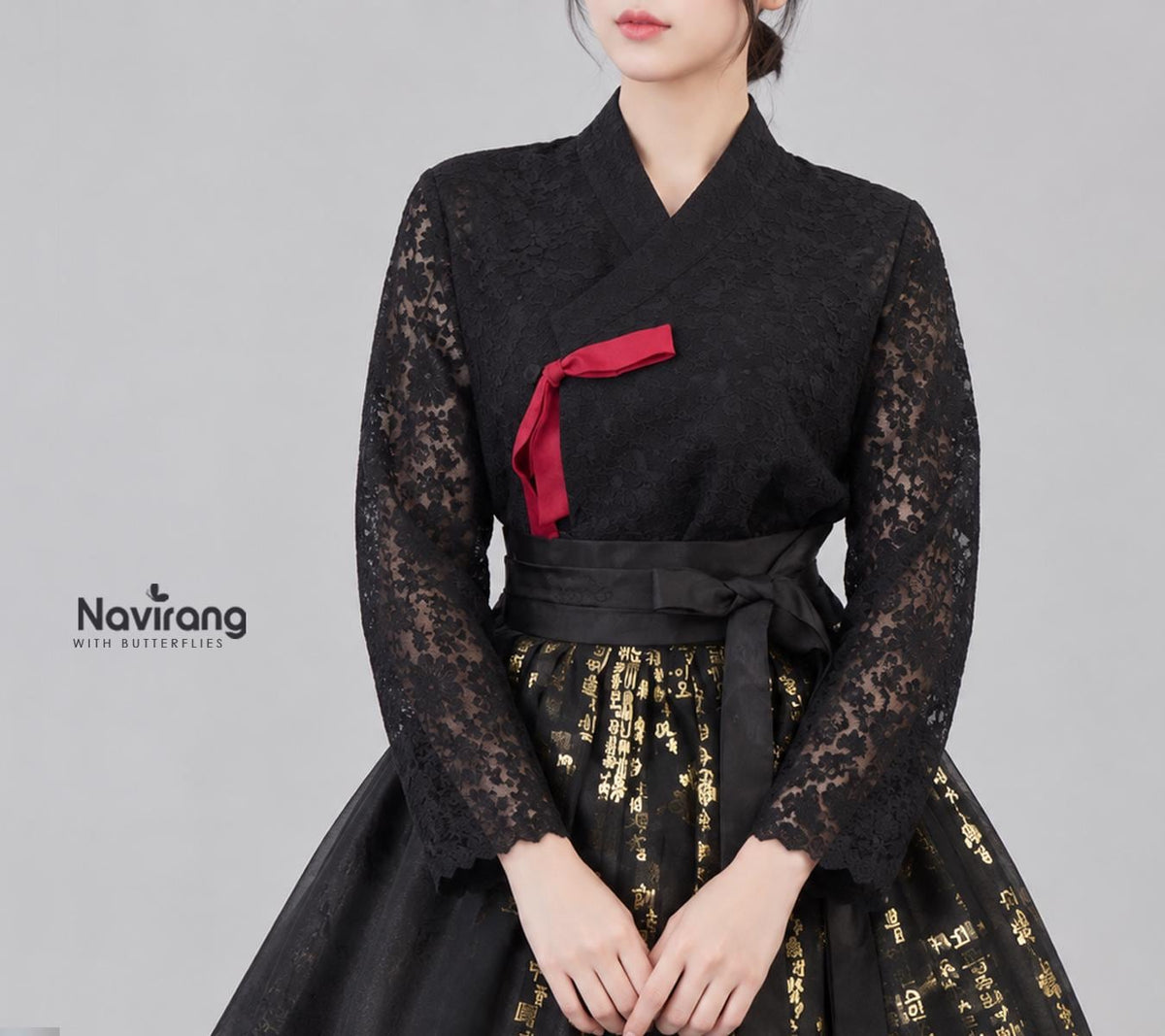 Korean Lace Jeogori Blouse, Modern Hanbok Top, Sheer Floral Jacket, Women’s Hanbok Shirt