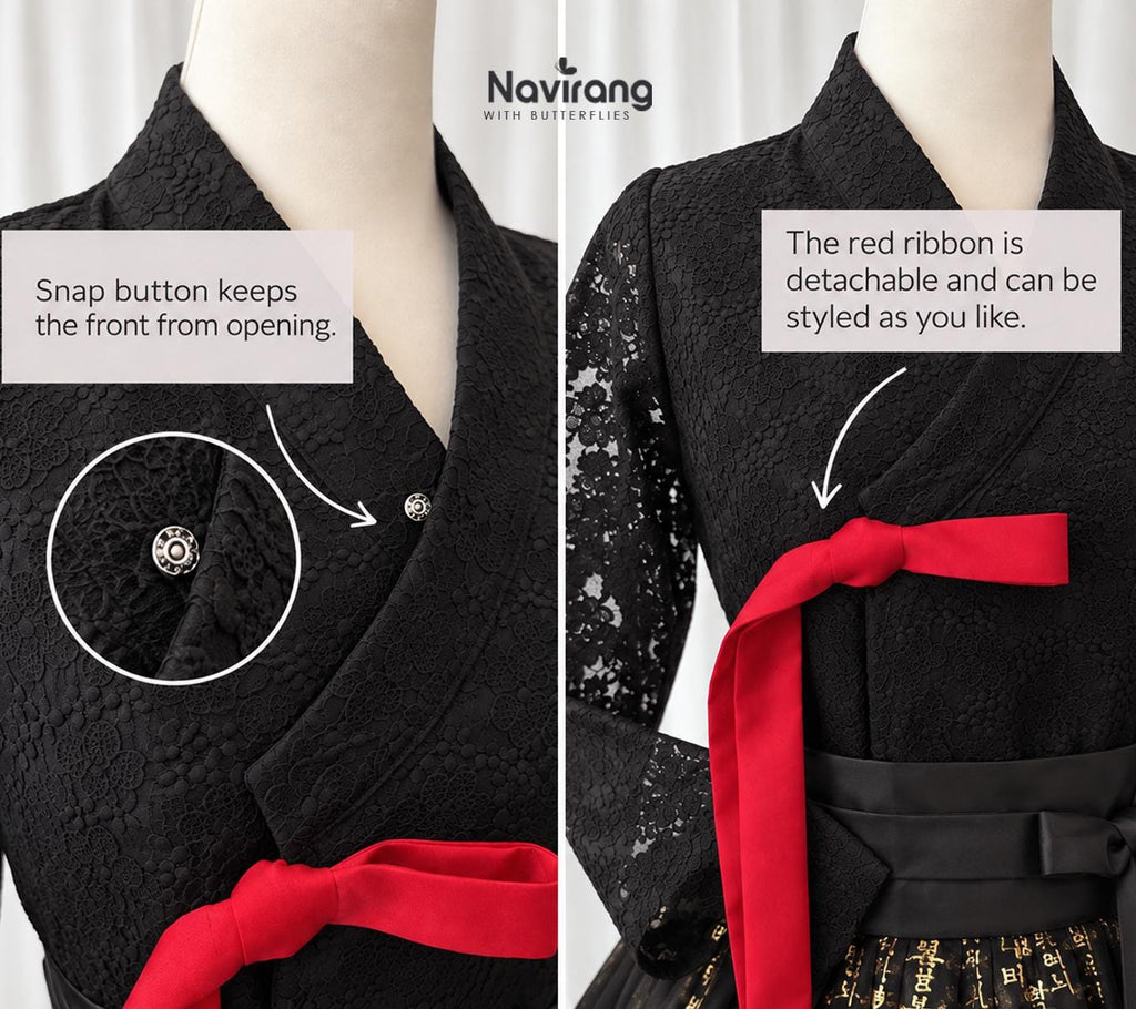 Korean Lace Jeogori Blouse, Modern Hanbok Top, Sheer Floral Jacket, Women’s Hanbok Shirt