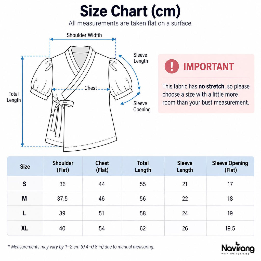 Modern Hanbok Blouse, Puff Sleeve Wrap Top, Korean Style Casual Shirt