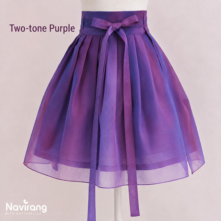 Hanbok Mini Skirt (50cm/20") Red & Light Purple, Wine – Concert Outfit, Costume