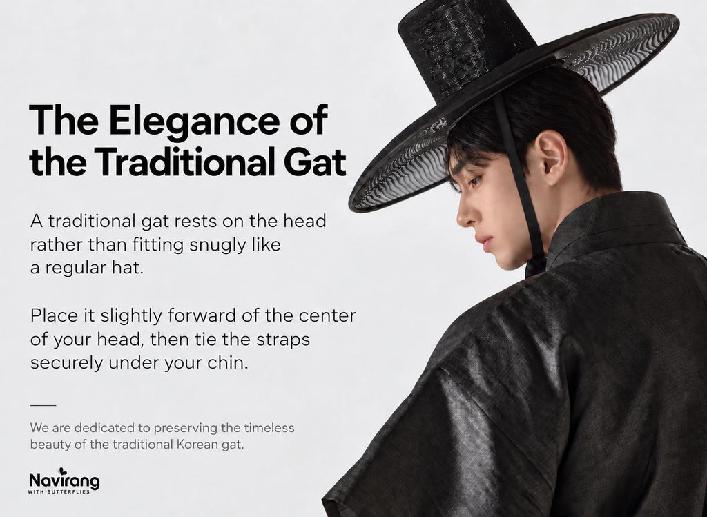 Foldable Gat with Beads String / Korean Traditional Hat – Lightweight Wire Frame, Cosplay K-Pop Boys