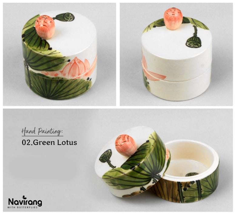 Ceramic Jewelry Box with Music - Moony Orgel, Korean Traditional Painting, Arirang, BTS Spring day