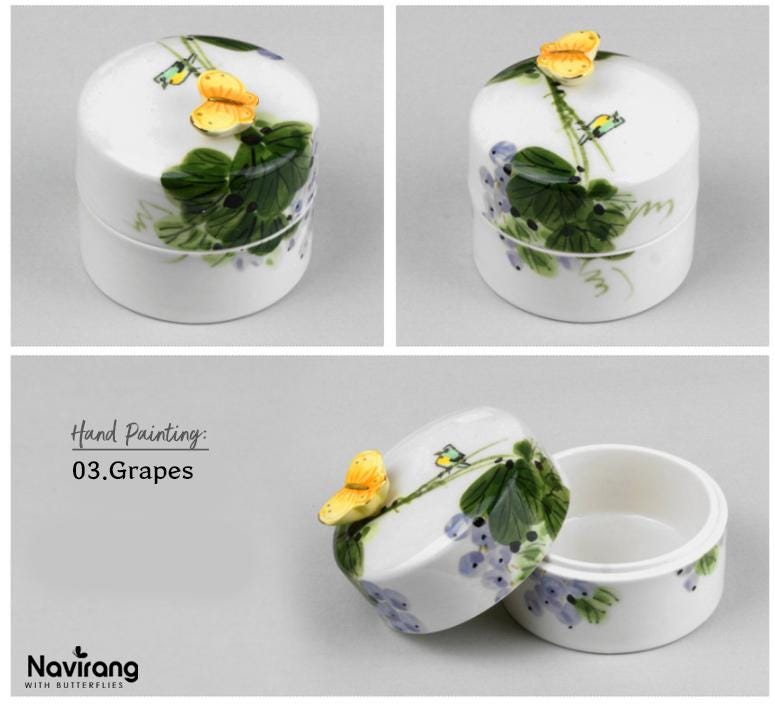 Ceramic Jewelry Box with Music - Moony Orgel, Korean Traditional Painting, Arirang, BTS Spring day