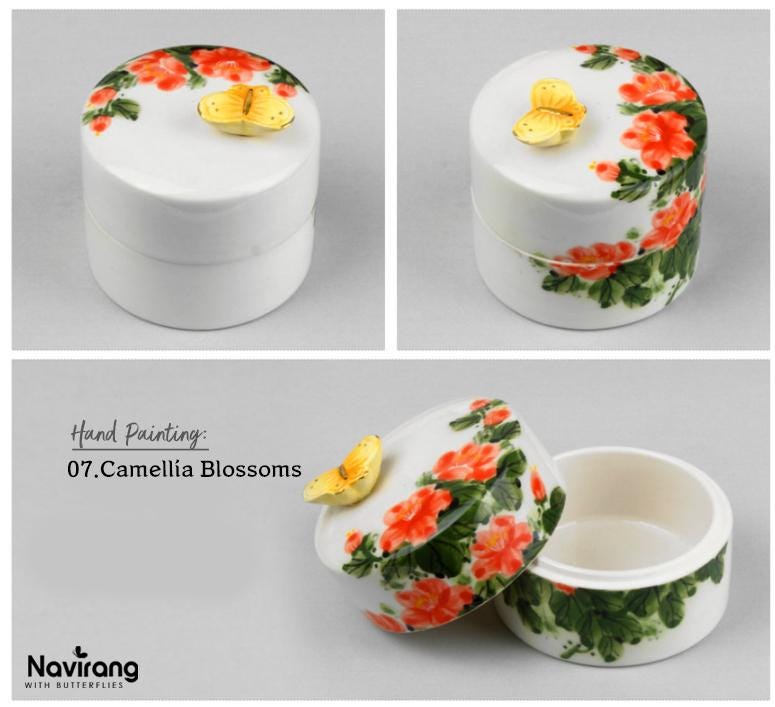 Ceramic Jewelry Box with Music - Moony Orgel, Korean Traditional Painting, Arirang, BTS Spring day