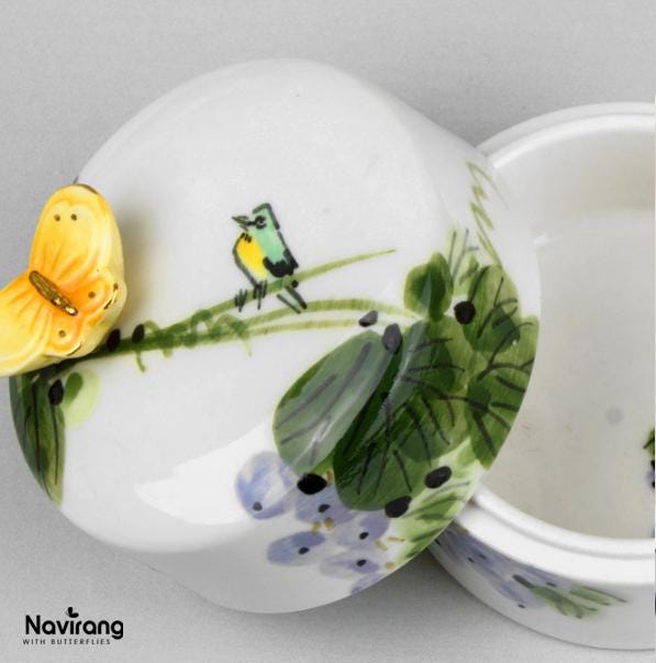 Ceramic Jewelry Box with Music - Moony Orgel, Korean Traditional Painting, Arirang, BTS Spring day