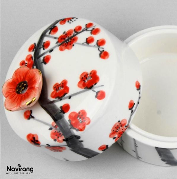 Ceramic Jewelry Box with Music - Moony Orgel, Korean Traditional Painting, Arirang, BTS Spring day