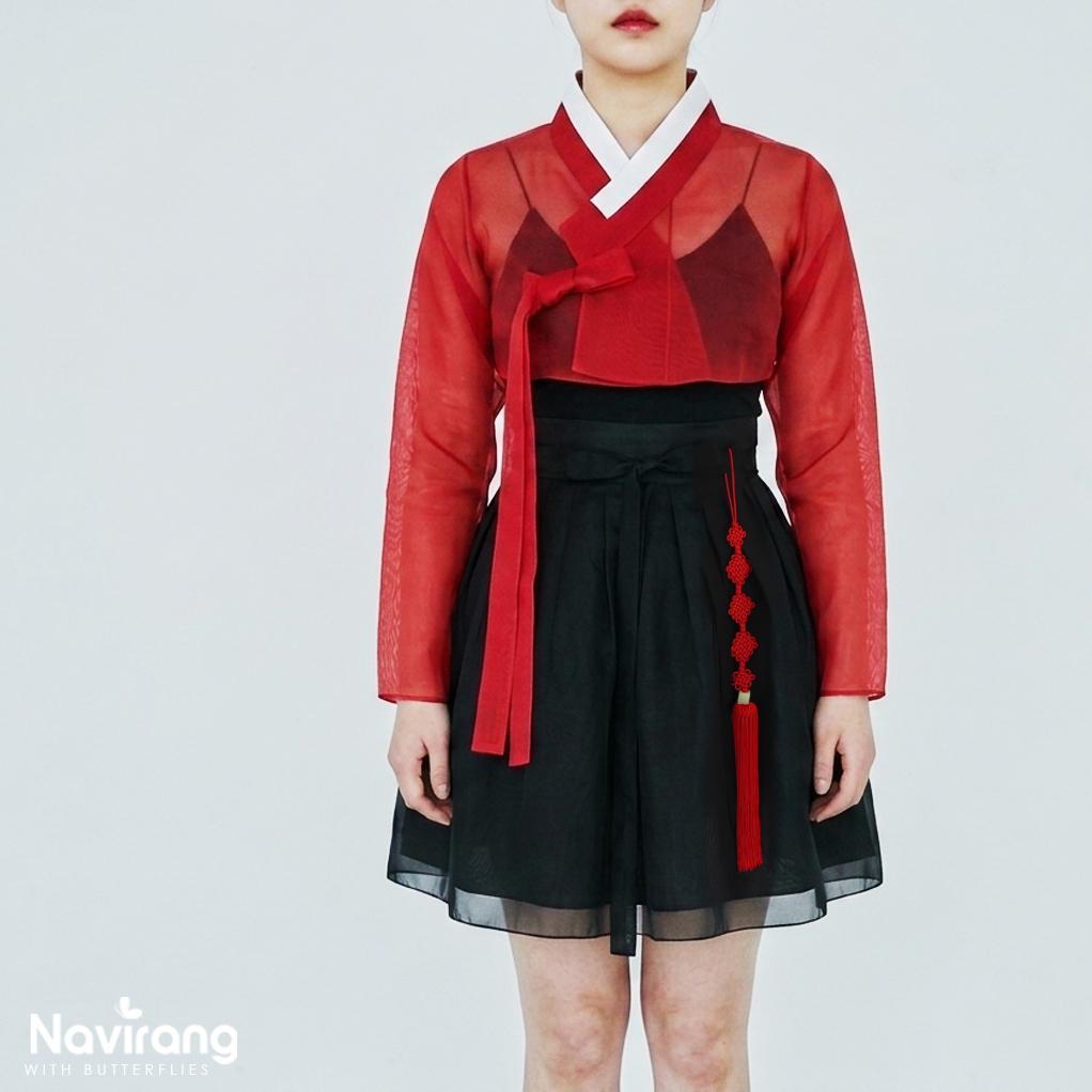 Hanbok Jeogori, Short Length Sheer Wrap Jacket, See Through Korean Crop Blouse, Organza Top for Women